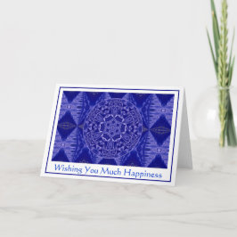 Cartão De Festividades A001 Floco de neve Mandala.Blue.Customizable.Card