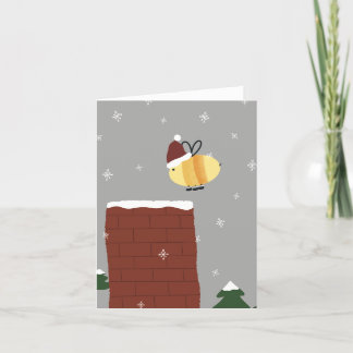 Cartão De Festividades A Abelha Papai Noel Maliciosa
