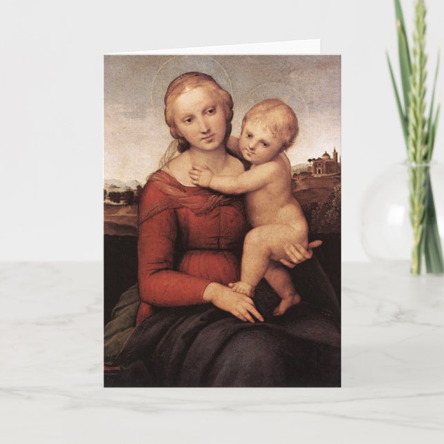 Cartão De Festividades A bela Madonna de Raphael (Frente)