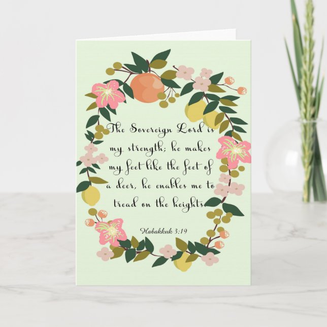 Cartão De Festividades A bíblia Verses a arte - 3:19 de Habakkuk (Frente)