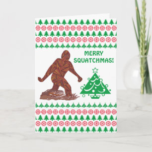 Cartão De Festividades A Bigfoot Walking Sasquatch Merry Squatchmas Funny