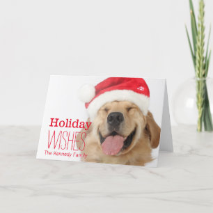 Cartão De Festividades A cabeça e o sorriso pateta de um cachorro feliz