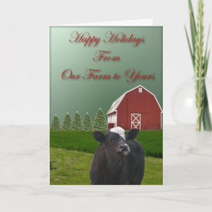 Cartão De Festividades A Calf's Happy Holiday Christmas Card
