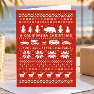 Cartão De Festividades A California Christmas - Love Joy Peace Sunshine