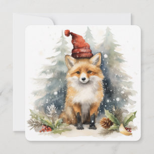 Cartão De Festividades A Coleção Woodlawn: Raposa de Natal