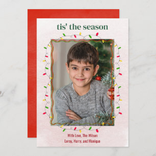 Cartão De Festividades A Corda de Foto Simples e Bonita é o Natal