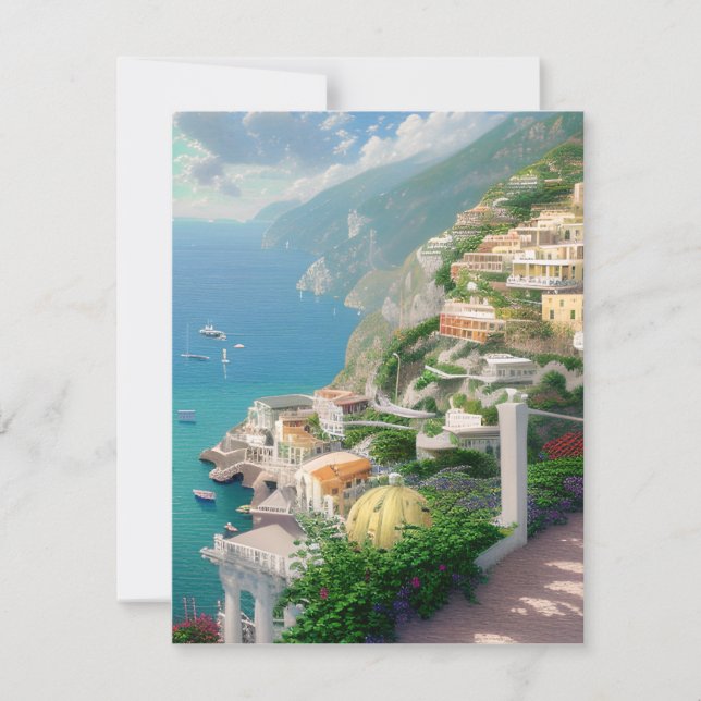 Cartão De Festividades A Costa Amalfi é uma das mais bonitas (Frente)