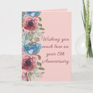 Cartão De Festividades A couple's Love 5th Anniversary Card