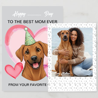 Cartão De Festividades A cute Rhodesian on a special occasion for Mom