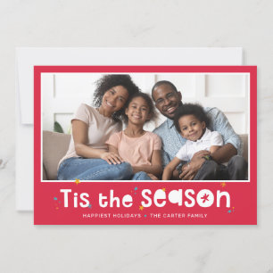 Cartão De Festividades A diversão de HOLIDAY PHOTO brilha na estação verm