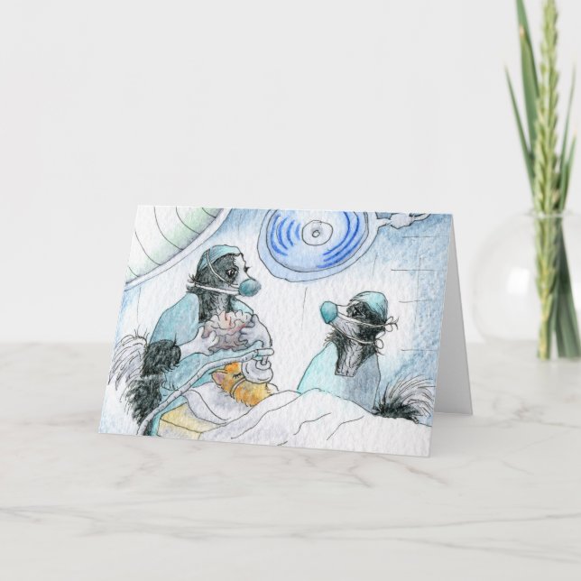 Cartão De Festividades A enfermeira e o cirurgião felizes do dia das (Frente)