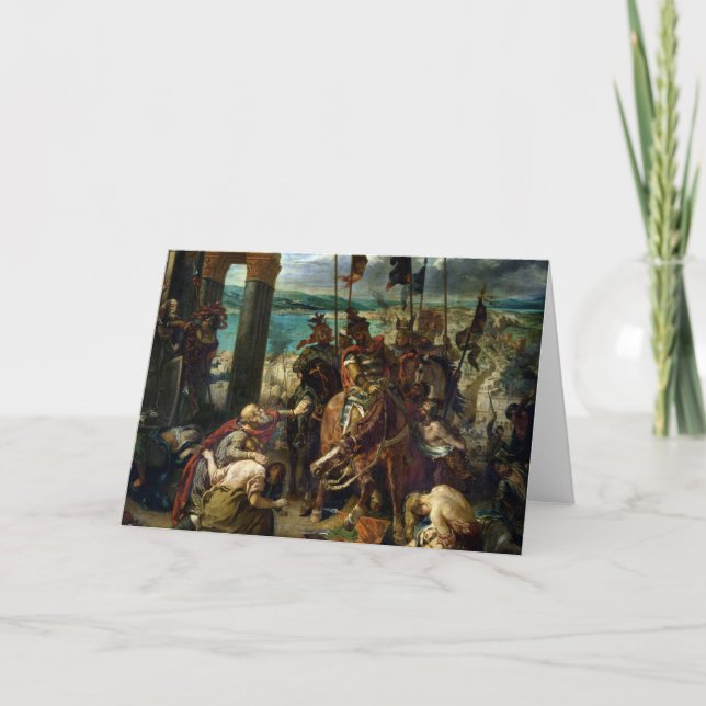 Cartão De Festividades A entrada dos cruzados em Constantinople (Frente)