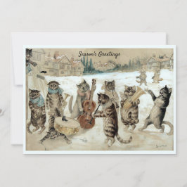 Cartão De Festividades "A Era Vitoriana Caroling Cats" de Louis Wain