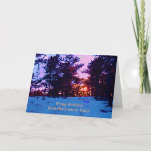 Cartão De Festividades A estrada de inverno no Natal