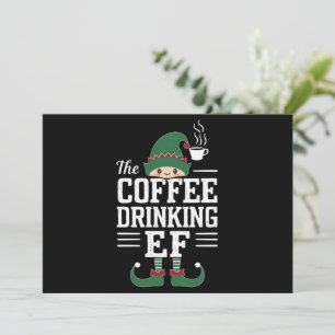 Cartão De Festividades A Família de Elfos que Bebe Café no Natal Combinan