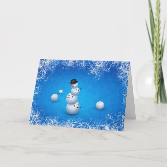 Cartão De Festividades A Feliz Snowman (Frente)