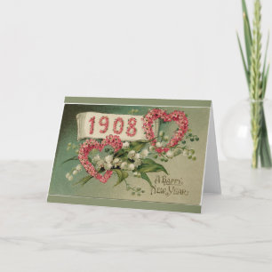 Cartão De Festividades A Happy New Year Victorian Greeting Card