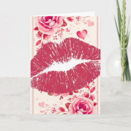 Cartão De Festividades A Kiss For You on a Valentine's Day