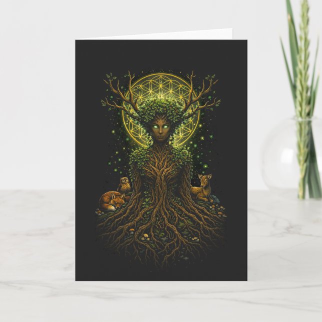 Cartão De Festividades A Mãe Verde (Frente)