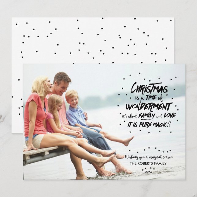 Cartão De Festividades A magia do Natal Feriado (Frente/Verso)