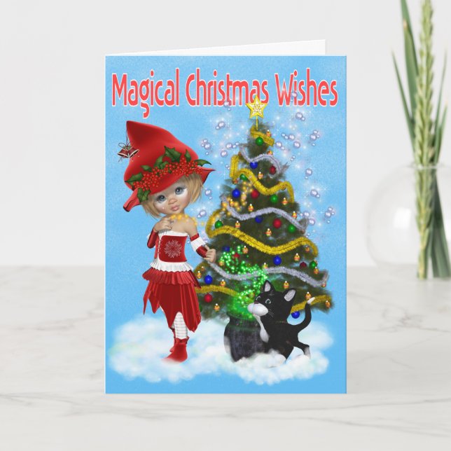 Cartão De Festividades A Magical Witch`s Christmas. christmas card (Frente)