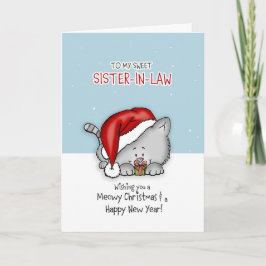 Cartão De Festividades À minha doce cunhada - Cat Christmascard