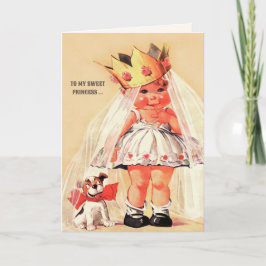 Cartão De Festividades À minha doce princesa. Dia de os namorados Vintage