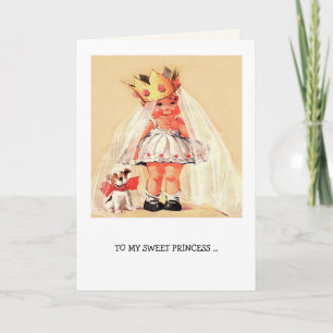 Cartão De Festividades À minha doce princesa. Dia de os namorados Vintage