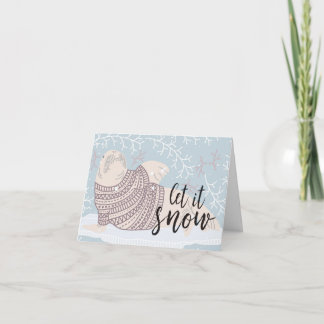 Cartão De Festividades A morsa Lounging, "deixou-o nevar! "