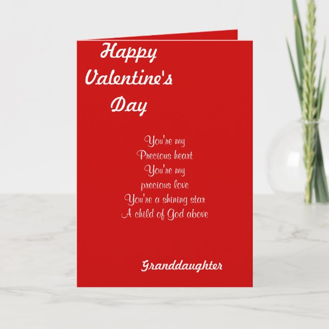 Cartão De Festividades A neta do dia de os namorados (Frente)