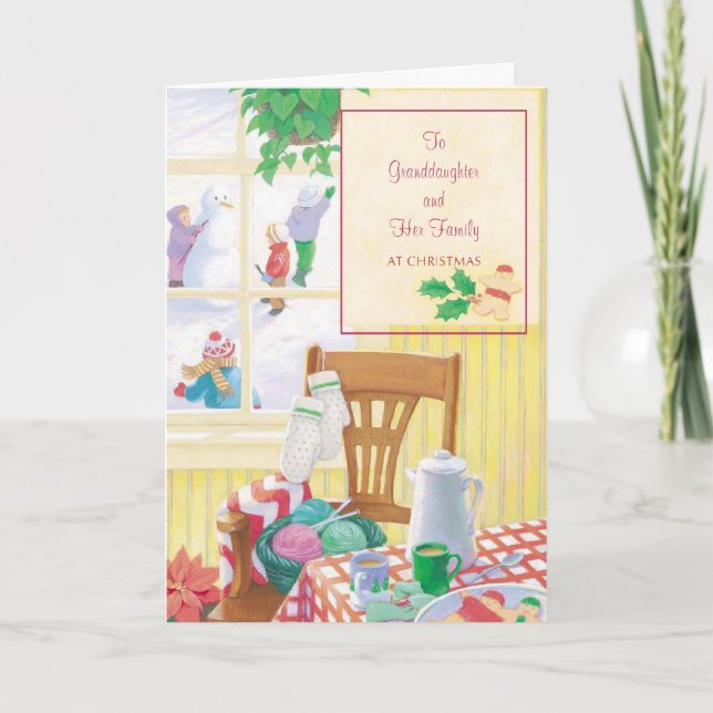 Cartão De Festividades À neta e à família no Natal (Frente)