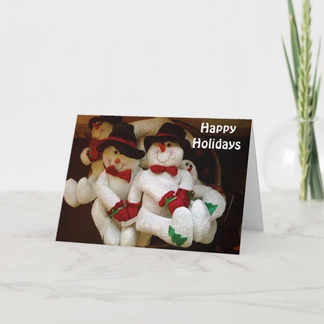 CARTÃO DE FESTIVIDADES A NEVE CAIU "DEIXE A DIVERSÃO COMEÇAR" (Frente)