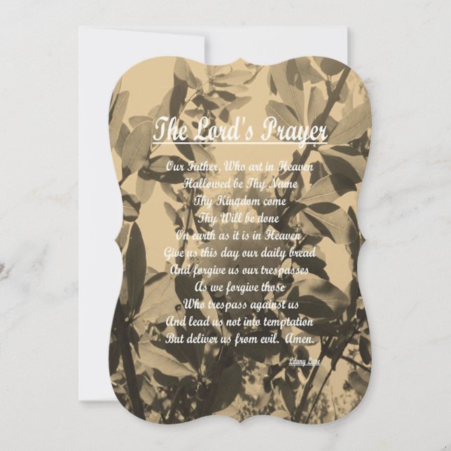 Cartão De Festividades A Oração dos Lordes (Frente)