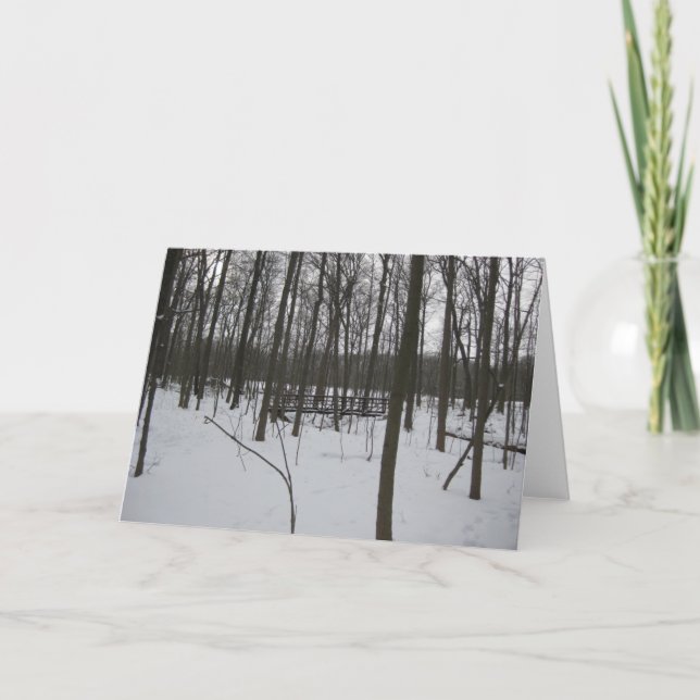 Cartão De Festividades A ponte em neve (Frente)