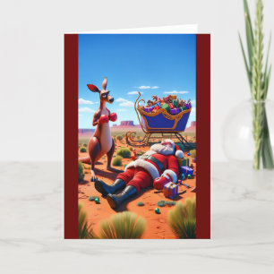 Cartão De Festividades A Surpresa Australiana do Papai Noel