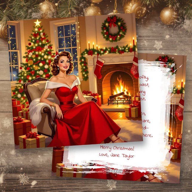 Cartão De Festividades A Sweet Vintage Christmas Personalized (Criador carregado)