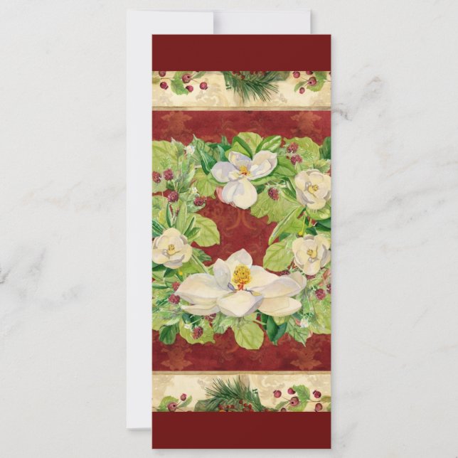 Cartão De Festividades A Terra Natal da Magnolia Wreath n Pine Boughs (Frente)