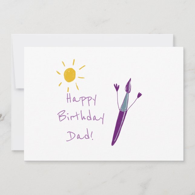 Cartão De Festividades A Trabalho de arte do seu filho para o Pai (Frente)