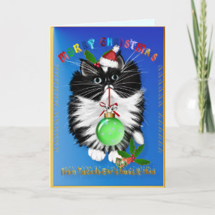 Cartão De Festividades A Tuxedo Kitten Christmas Card