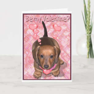 Cartão De Festividades A Valentine Doxie Puppy