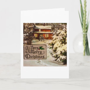 Cartão De Festividades A Very Merry Christmas Classic Traditional Winter