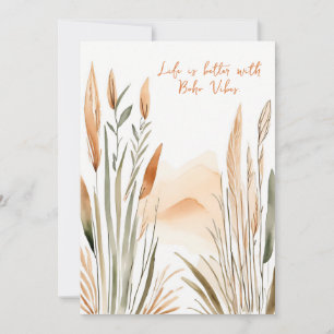 Cartão De Festividades A vida é melhor com Boho Vibes - com espaço para e