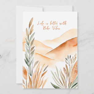 Cartão De Festividades A vida é melhor com Boho Vibes - com espaço para e
