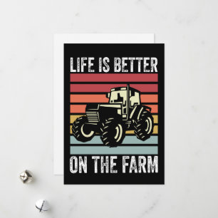 Cartão De Festividades A Vida É Melhor Na Fazenda - Amantes da Agricultur