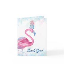 Abacaxi Flamingo Rosa Dourada Azul Obrigado Cartõe