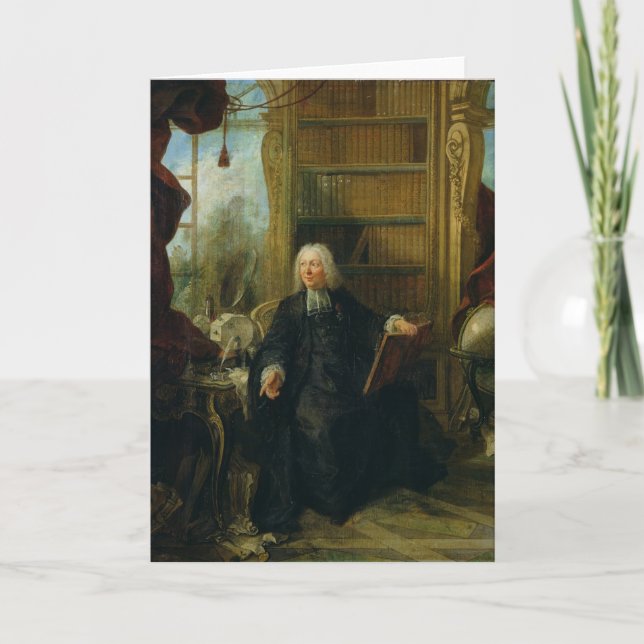 Cartão De Festividades Abade Nollet em seu estudo, no castelo (Frente)