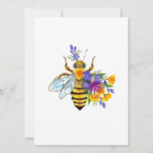 Cartão De Festividades Abeja flor com plantas silvestres
