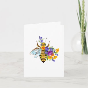 Cartão De Festividades Abeja flor com plantas silvestres