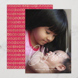 Cartão De Festividades Abençoada Foto Inspiracional Mínima Moderna