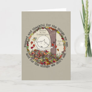 Cartão De Festividades Abençoado e agradecido